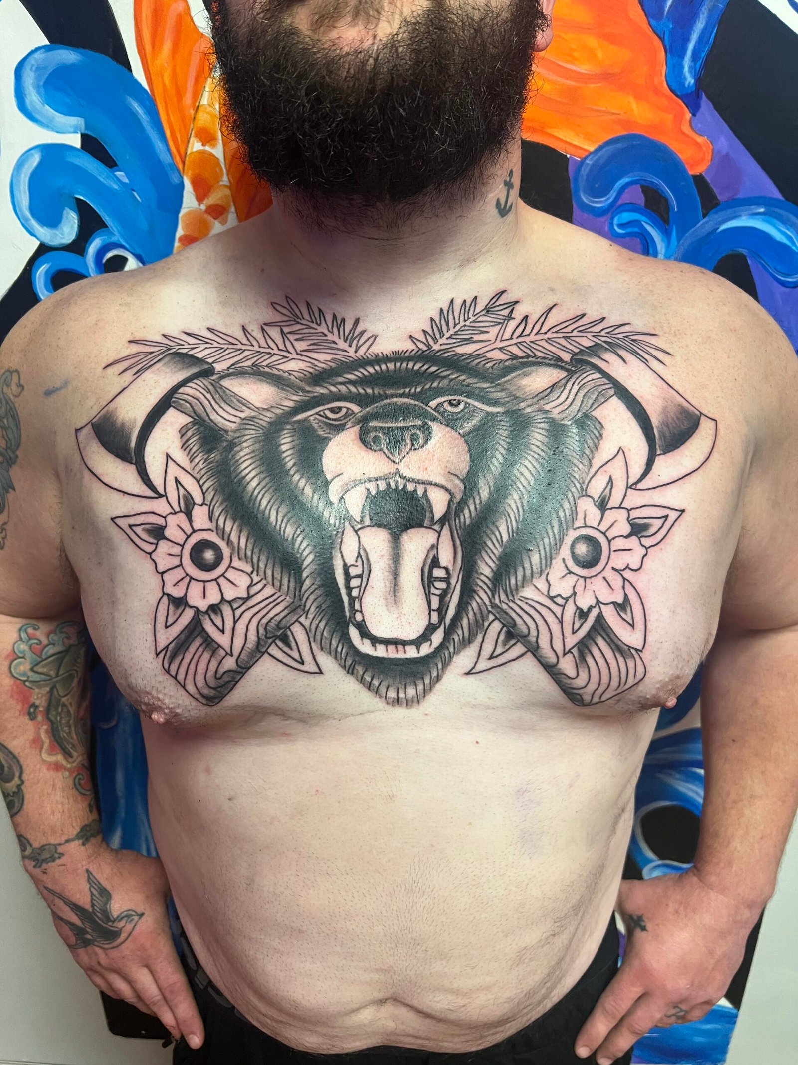 Traditional bear and axes