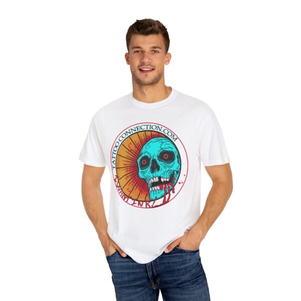 Skull & Flag Unisex T-Shirt, Casual Wear, Tattoo Art Tee, Graphic Tee, Unique Gift for Holidays - Image 4