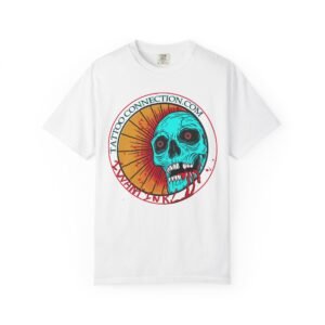 Skull & Flag Unisex T-Shirt, Casual Wear, Tattoo Art Tee, Graphic Tee, Unique Gift for Holidays