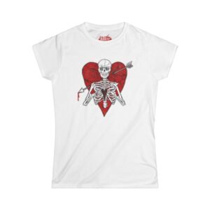 Women's Skeleton Heart Tee, Gothic T-Shirt, Alternative Fashion Top, Gift for Halloween, Love Your Style, Soft Cotton Shirt